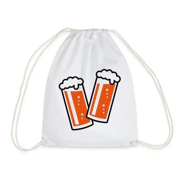 2 Altbiergläser Stoßen An (Bier / Altbier / 2C) - Turnbeutel - Weiß - Vorne