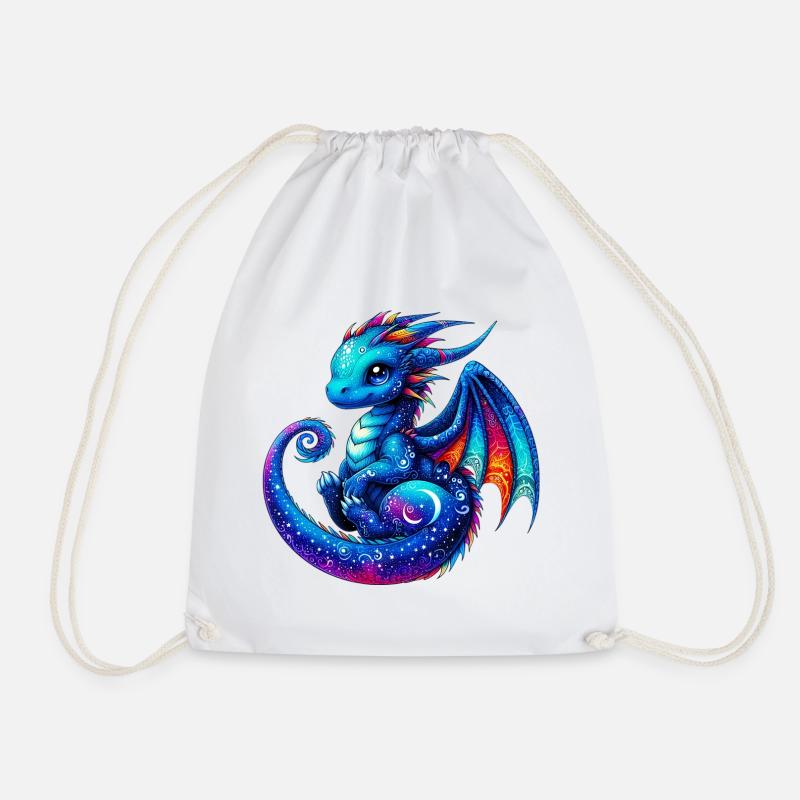 Drache - Turnbeutel - Weiß