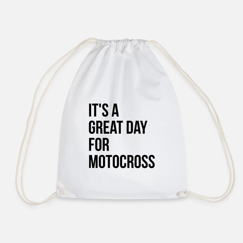 Motocross - Drawstring Bag - white