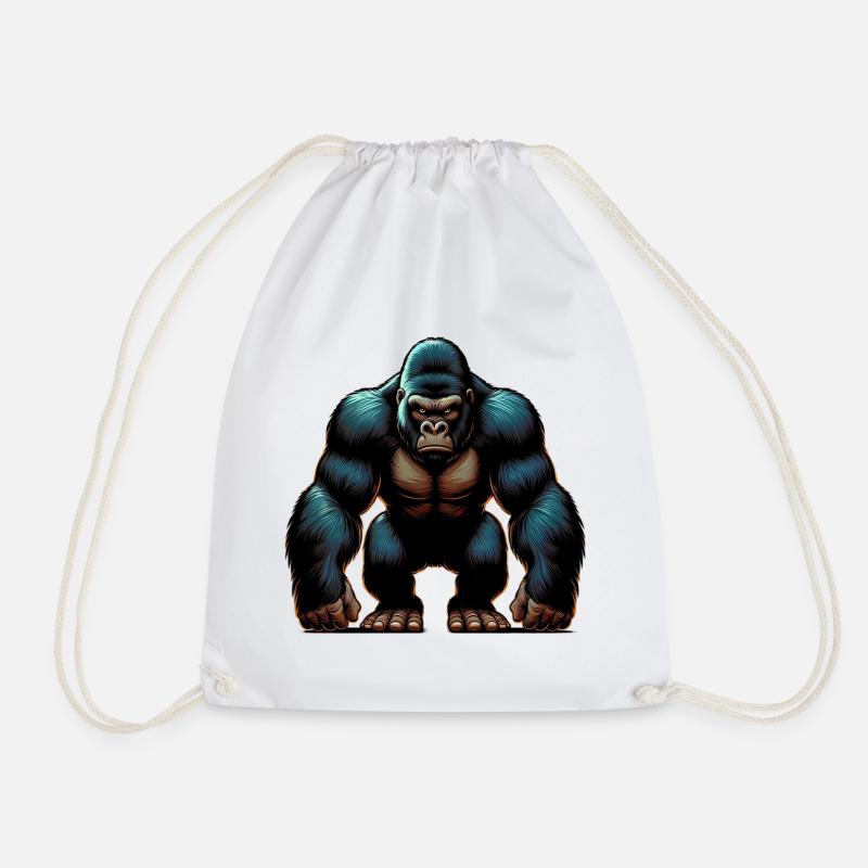 Gorilla - Drawstring Bag - white
