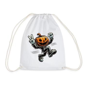 Tanzender Kürbis - Halloween Spaß mit Stil - Turnbeutel - Weiß - Vorne