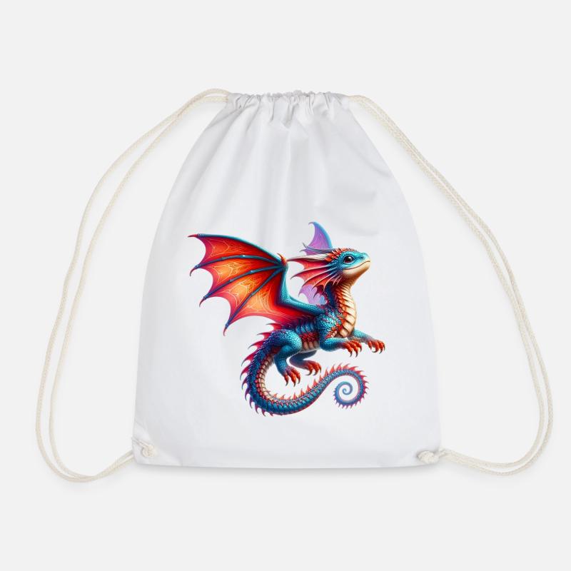 Drache - Turnbeutel - Weiß