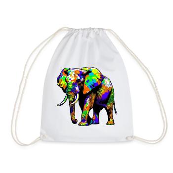 Elefant - Turnbeutel - Weiß - Vorne