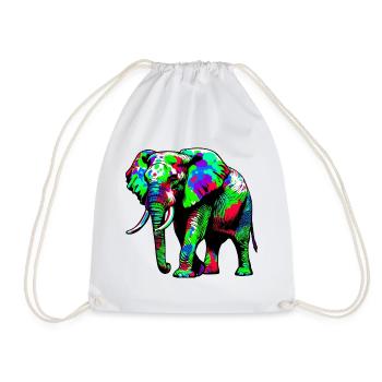 Elefant - Turnbeutel - Weiß - Vorne