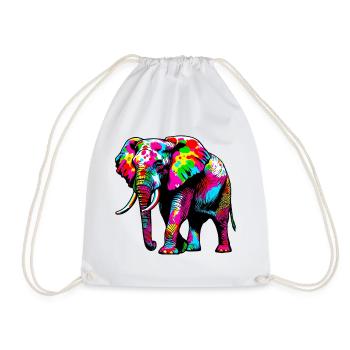 Elefant - Turnbeutel - Weiß - Vorne