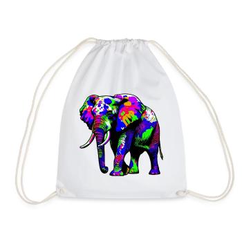 Elefant - Turnbeutel - Weiß - Vorne