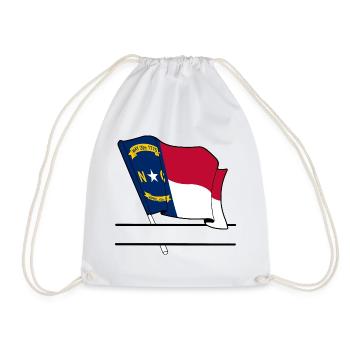 North Carolina Flagge Text Banner - Turnbeutel - Weiß - Vorne