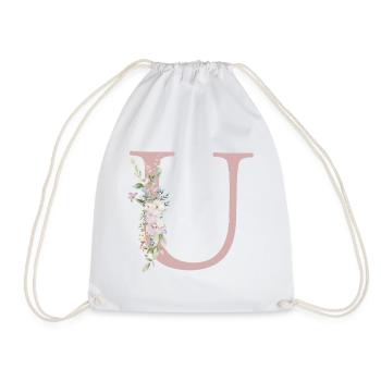 U Monogramme, Floral, Personnalisable - Sac de sport léger - blanc - Devant