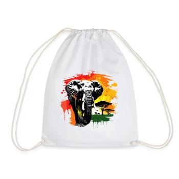 Éléphant Afrique Safari Nature sauvage Aquarelle Art - Sac de sport léger - blanc - Devant