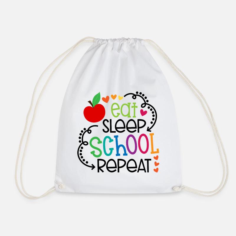 Manger, dormir, aller à l’école, répéter – Design - Sac de sport léger - blanc