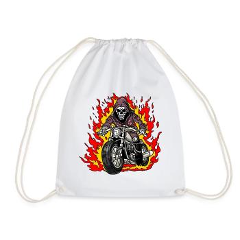 Motard squelette - Sac de sport léger - blanc - Devant