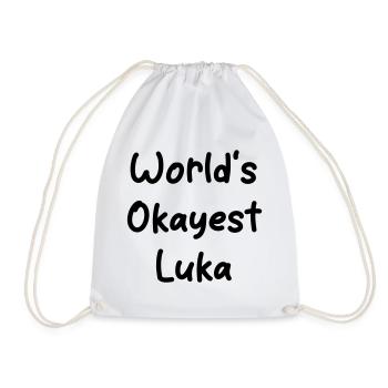 World s_okayest_Luka - Drawstring Bag - white - Front