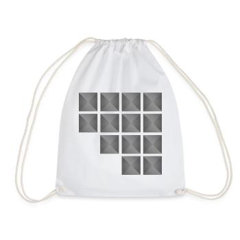 Minimalist Geometric Square Stud Pattern - Drawstring Bag - white - Front