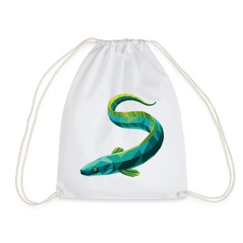 Anguille - Cool Low Poly Logo - Sac de sport léger - blanc - Devant