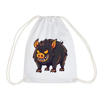 Wildschwein Schwein Halloween Lustig - Turnbeutel - Weiß - Vorne