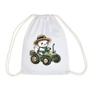 Seal Animal Tractor Farmer - Drawstring Bag - white - Front