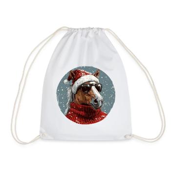 Noël de Noël cheval - Sac de sport léger - blanc - Devant