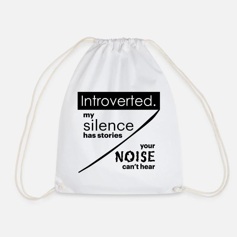 Introverti. Silence – bruit. - Sac de sport léger - blanc