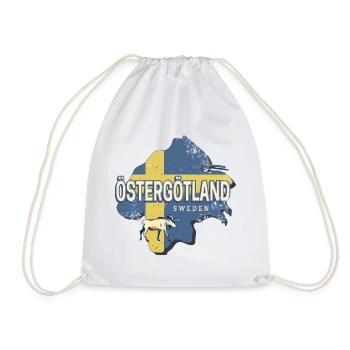 Östergötland Schweden Retro Provinz Souvenir - Turnbeutel - Weiß - Vorne