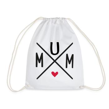 mum - Drawstring Bag - white - Front