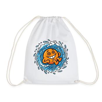 Splashing Orange Summer Vibes Pool Vacation Ladies - Drawstring Bag - white - Front