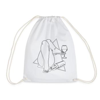 Wine Chill Out Female - Drawstring Bag - white - Front