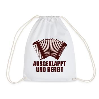 Akkordeon - Ausgeklappt und bereit - Turnbeutel - Weiß - Vorne