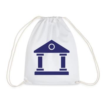Courthouse Solid Icon Government Justice Building - Drawstring Bag - white - Front