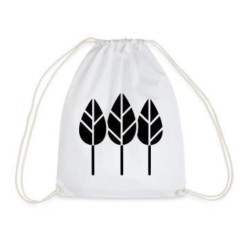 Gardener Three Trees Horticulture Motif - Drawstring Bag - white - Front