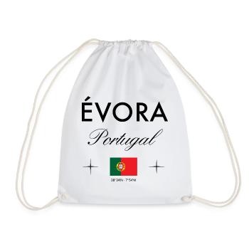 Evora Portugal Koordinaten Reise Souvenir - Turnbeutel - Weiß - Vorne