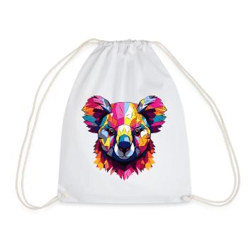 Geometrischer Regenbogen Koala - Turnbeutel - Weiß - Vorne