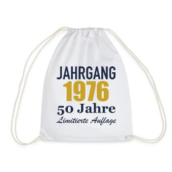 Jahrgang 1976 – 50 Jahre Limitierte Auflage - Turnbeutel - Weiß - Vorne