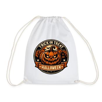Halloween Kürbisbadge Trick or Treat - Turnbeutel - Weiß - Vorne