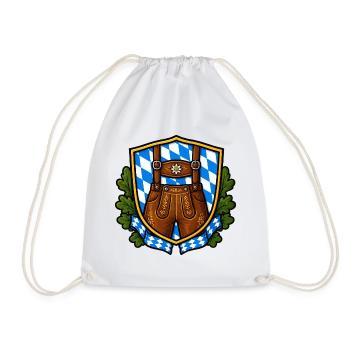 Bayerisches Lederhosen Wappen - Turnbeutel - Weiß - Vorne