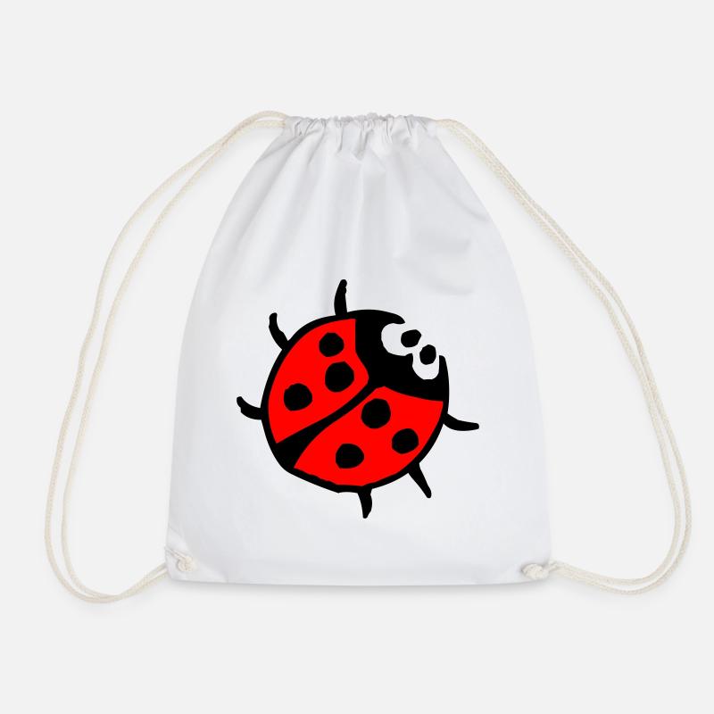 Vibrant Ladybug Spot Pattern - Drawstring Bag - white