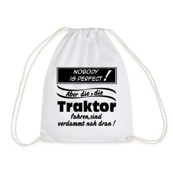 Traktor , Trecker , Landmaschine , Nobody (25) - Turnbeutel - Weiß - Vorne
