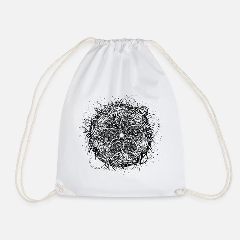 Floral element - Drawstring Bag - white