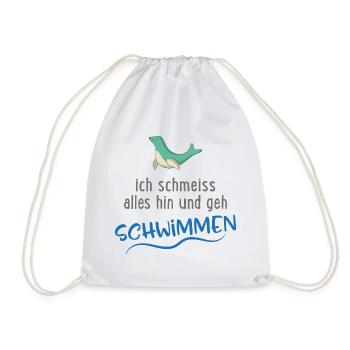 Schwimmen - Turnbeutel - Weiß - Vorne