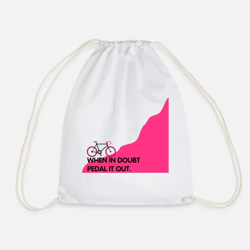 When in doubt pedal it out - Drawstring Bag - white