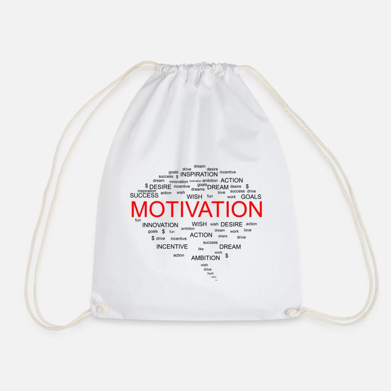 Motivation schwarz - Turnbeutel - Weiß