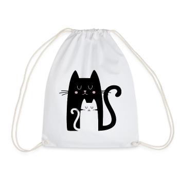 Kitties - Drawstring Bag - white - Front