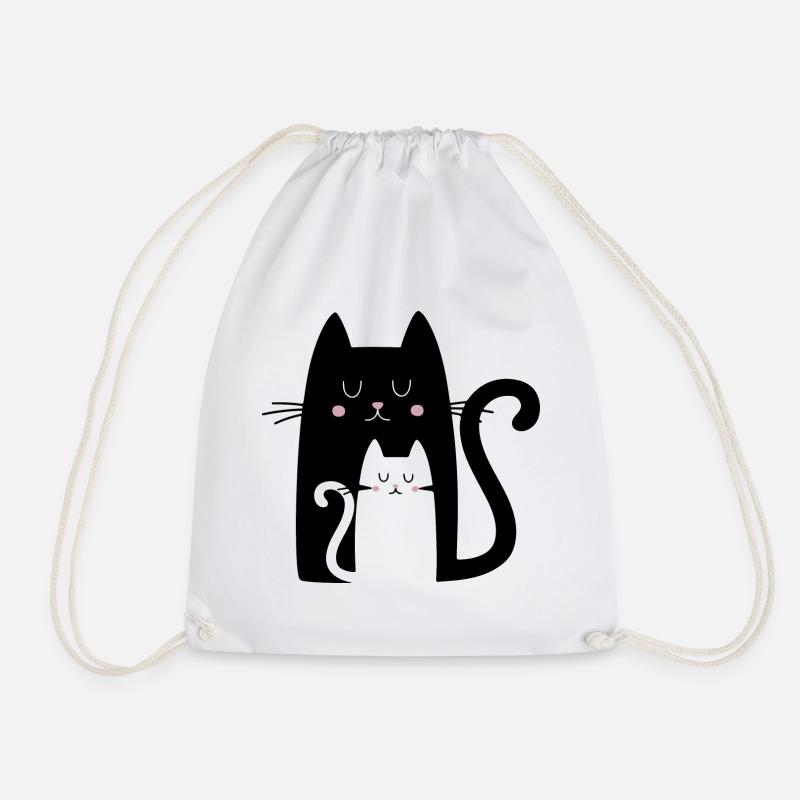 Kitties - Drawstring Bag - white