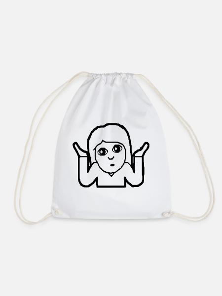 Emoji Frau Geschenk, Geschenkidee - Turnbeutel - Weiß