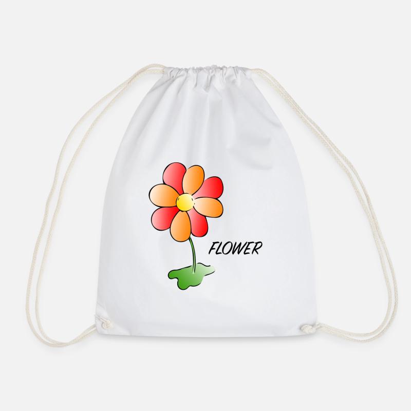 Flower - Flower - Drawstring Bag - white
