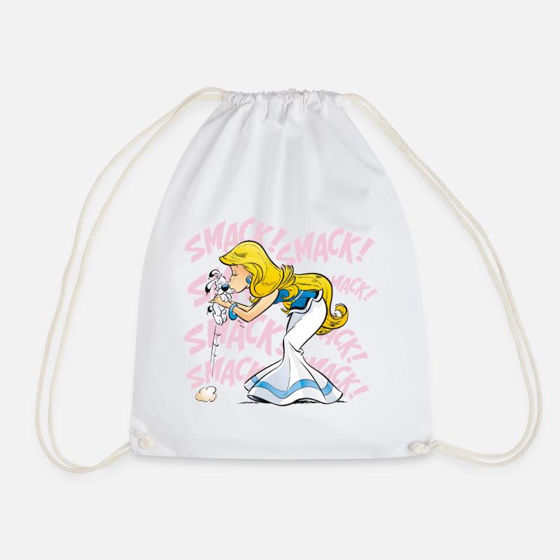 Asterix & Obelix - Falbala with Idefix - Drawstring Bag - white