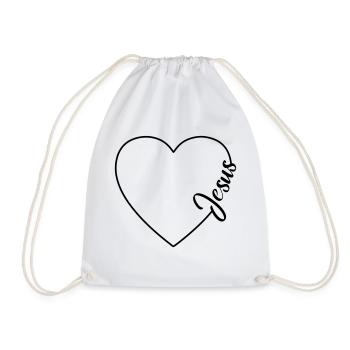 Symbole de Jésus Love Love Heart - Sac de sport léger - blanc - Devant