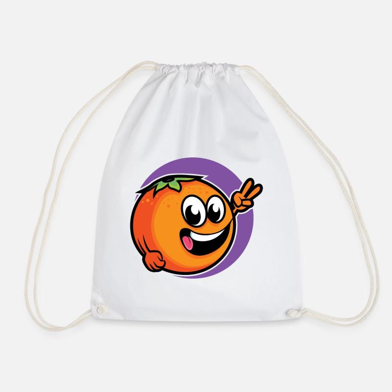 Lustige Orange - Turnbeutel - Weiß