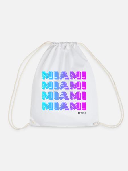 Miami Neon Gradient Muster - Turnbeutel - Weiß