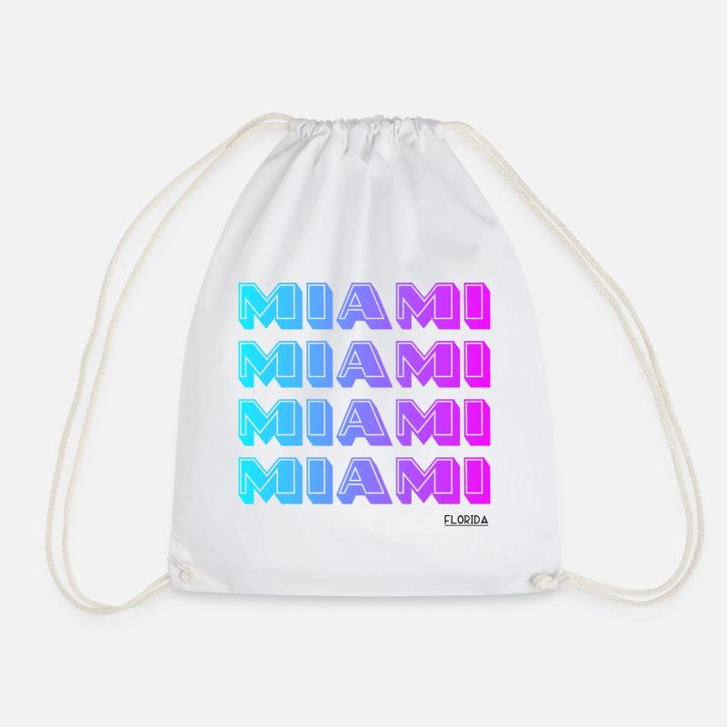 Miami Neon Gradient Muster - Turnbeutel - Weiß