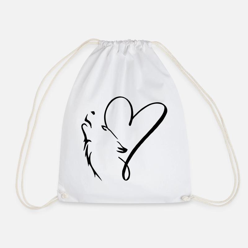 Wolf, she-wolf - Drawstring Bag - white